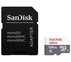 SanDisk Ultra microSDHC Class 10 UHS-I 80MB/s 128GB + SD adapter, фото 1