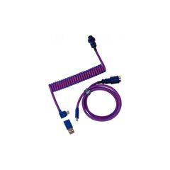 Cabel Type-A/Type-C Keychron Premium Coiled Aviator Cable-Angled Purpule, фото 1